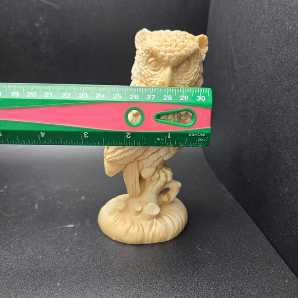 Vintage Italian Owl Sculpture "A Santini" Resin Owl Classic Figure - Picture 13 of 13